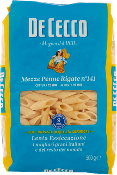 Makaron di Semola Mezze Penne Rigate n.141 DE CECCO 500g