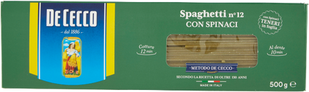 Makaron Spaghetti Spinaci n.12 DE CECCO 500g