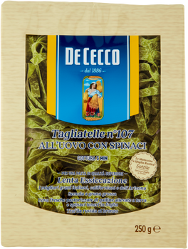 Makaron Tagliatelle Spinaci DE CECCO N.107 250g